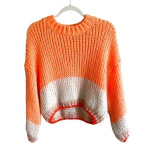 Stradivarius ASOS Chunky Knit Orange Stripe Sweater